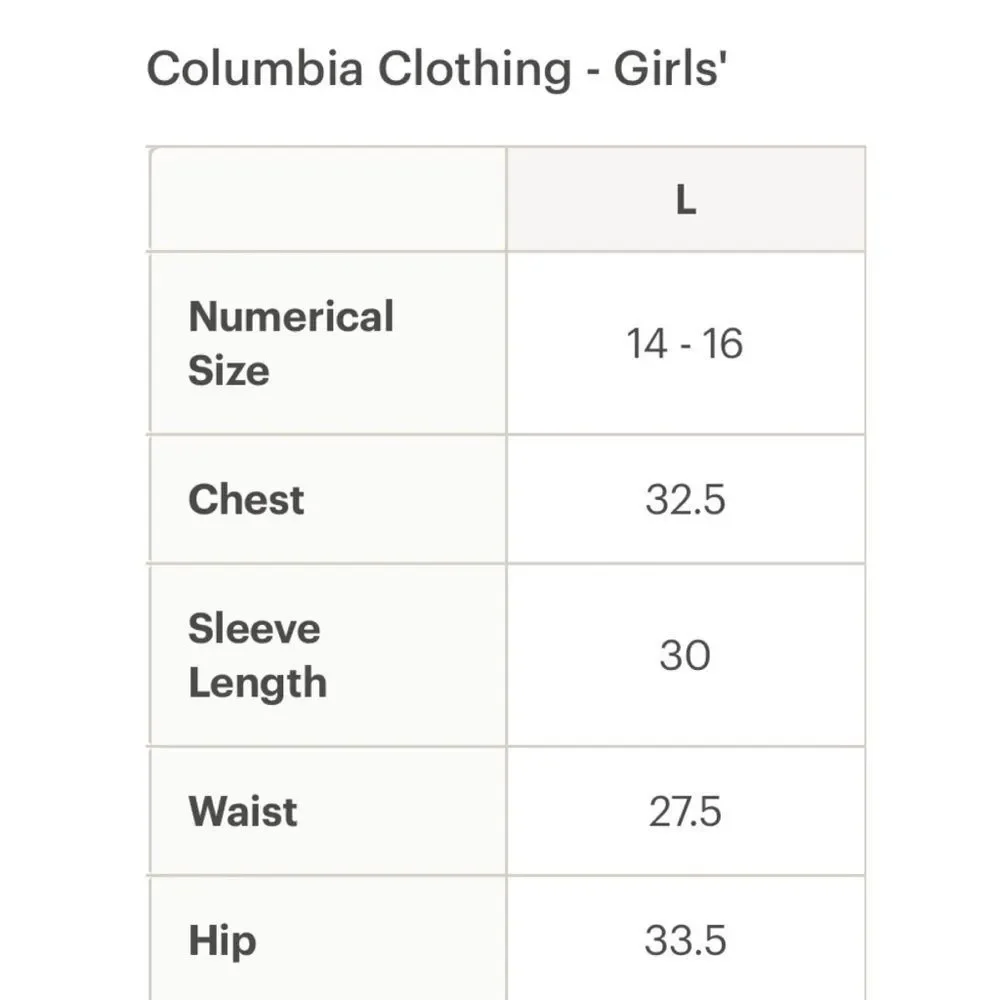 Columbia Girls' Humphrey‎ Hills Puffer Insulated Jacket, SZ L (14/16)